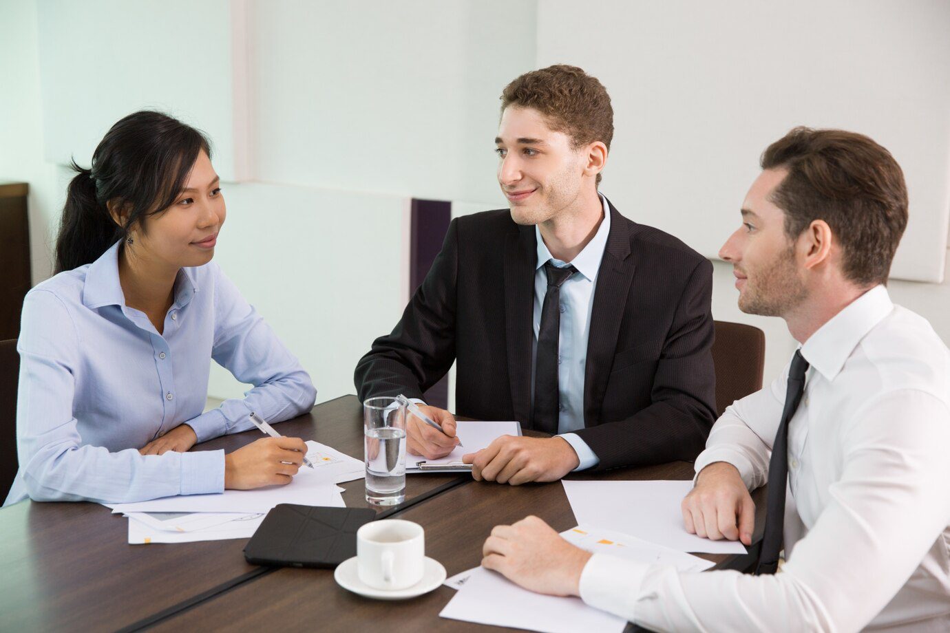 business people having meeting office